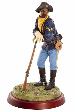 The Buffalo Soldier First by Ebony Visions Image is watermarked for copyright protection and is not present on the actual art work.
