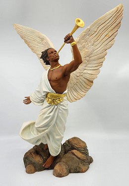 The Angel Gabriel 2009 Blackshear Circle Membership - Note Bent Horn in pictures below. by Ebony Visions Image is watermarked for copyright protection and is not present on the actual art work.