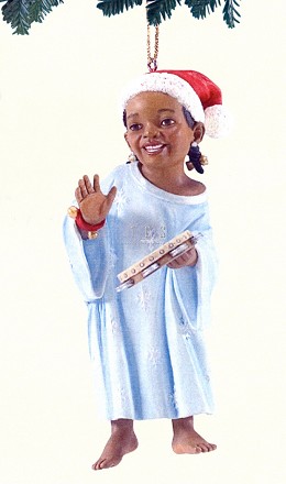 Tami Tambourine Ornament by Ebony Visions Image is watermarked for copyright protection and is not present on the actual art work.