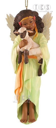 Loving Lamb 2010 Annual Ornament by Ebony Visions Image is watermarked for copyright protection and is not present on the actual art work.