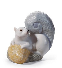 Festive Squirrel I by Lladro Image is watermarked for copyright protection and is not present on the actual art work.