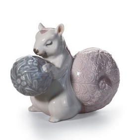 Festive Squirrel II by Lladro Image is watermarked for copyright protection and is not present on the actual art work.