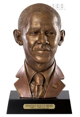 President Barack Obama Bust Presidential Edition by Ebony Visions Image is watermarked for copyright protection and is not present on the actual art work.