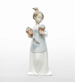 Pots Full Of Posies by Lladro Image is watermarked for copyright protection and is not present on the actual art work.