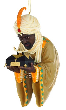 The Wise Man With Gold 2011 Ornament by Ebony Visions Image is watermarked for copyright protection and is not present on the actual art work.