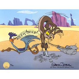 Fast And Famished by Chuck Jones Image is watermarked for copyright protection and is not present on the actual art work.