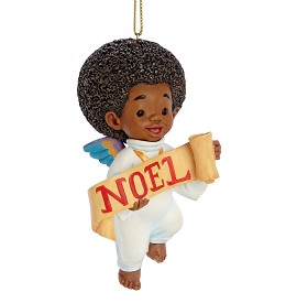 Glad Tidings Ornament by Ebony Visions Image is watermarked for copyright protection and is not present on the actual art work.
