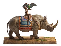 Rhino Rider by Ebony Visions Image is watermarked for copyright protection and is not present on the actual art work.