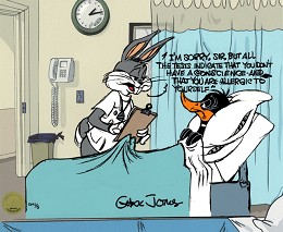 Hypo-Duck-Riac by Chuck Jones Image is watermarked for copyright protection and is not present on the actual art work.