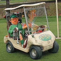 The Next Hole Golf Cart by Guillermo Forchino Image is watermarked for copyright protection and is not present on the actual art work.