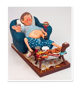 Le Telephage (the Couch Potato) by Guillermo Forchino Image is watermarked for copyright protection and is not present on the actual art work.