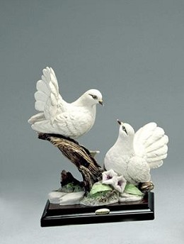 Two Doves by Giuseppe Armani Image is watermarked for copyright protection and is not present on the actual art work.