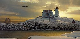 CAPE NEDDICK DAWN by William Phillips Image is watermarked for copyright protection and is not present on the actual art work.