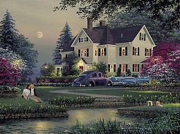 COURTYARD by William Phillips Image is watermarked for copyright protection and is not present on the actual art work.