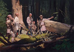No Sign of Hostiles by John Buxton Image is watermarked for copyright protection and is not present on the actual art work.