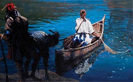 As a Feather on Water SMALLWORK EDITION ON by John Buxton Image is watermarked for copyright protection and is not present on the actual art work.