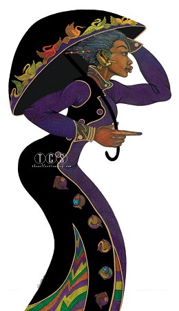 Black Umbrella by Charles Bibbs Image is watermarked for copyright protection and is not present on the actual art work.