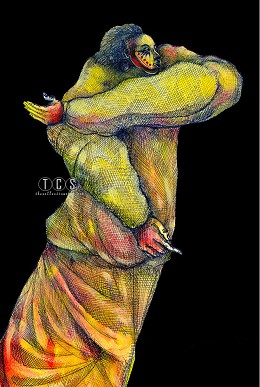 Walking In Darkness Giclee by Charles Bibbs Image is watermarked for copyright protection and is not present on the actual art work.