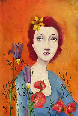 Fleur by Cassandra Barney Image is watermarked for copyright protection and is not present on the actual art work.