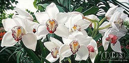 Cymbidiums In Love by Brian Davis Image is watermarked for copyright protection and is not present on the actual art work.