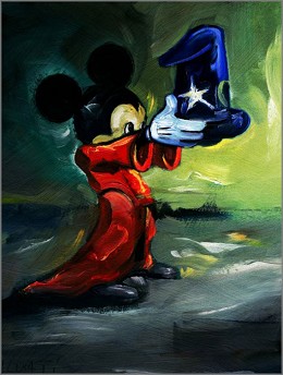 Here Is Your Hat - From Disney Fantasia by Jim Salvati Image is watermarked for copyright protection and is not present on the actual art work.