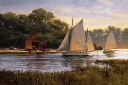 By the Old Boat House by Don Demers Image is watermarked for copyright protection and is not present on the actual art work.