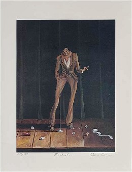 The Comedian Signed And Numbered Limited Edition by Ernie Barnes Image is watermarked for copyright protection and is not present on the actual art work.