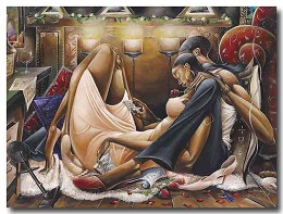 Fire And Desire Artist Proof Remarque by Frank Morrison Image is watermarked for copyright protection and is not present on the actual art work.