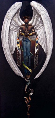 Heaven Sent Giclee Remarque by Frank Morrison Image is watermarked for copyright protection and is not present on the actual art work.
