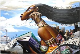 Still Rising by Frank Morrison Image is watermarked for copyright protection and is not present on the actual art work.
