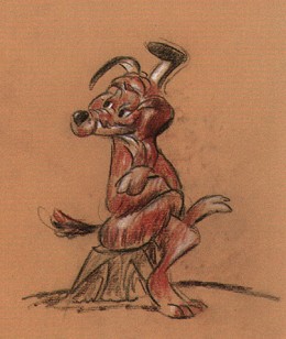 Charlie Dog by Chuck Jones Image is watermarked for copyright protection and is not present on the actual art work.