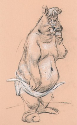 Junyer Bear by Chuck Jones Image is watermarked for copyright protection and is not present on the actual art work.