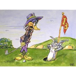 Hare Hazard by Chuck Jones Image is watermarked for copyright protection and is not present on the actual art work.