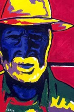 Colored Man by Ted Ellis Image is watermarked for copyright protection and is not present on the actual art work.