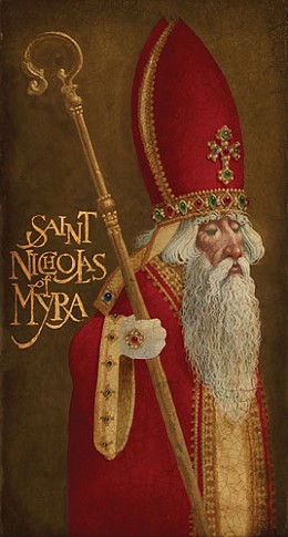 St. Nicholas Of Myra by James Christensen Image is watermarked for copyright protection and is not present on the actual art work.
