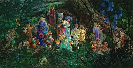 The Royal Processional Masterwork Canvas Edition by James Christensen Image is watermarked for copyright protection and is not present on the actual art work.
