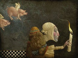 If Pigs Could Fly Artist Proof Canvas by James Christensen Image is watermarked for copyright protection and is not present on the actual art work.