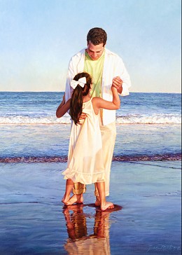 DADDYS LITTLE GIRL by Jean Monti Image is watermarked for copyright protection and is not present on the actual art work.