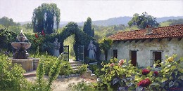 MISSION GATE Limited Edition by June Carey Image is watermarked for copyright protection and is not present on the actual art work.