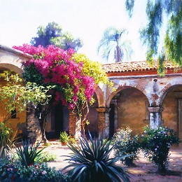 Bougainvillea on by June Carey Image is watermarked for copyright protection and is not present on the actual art work.