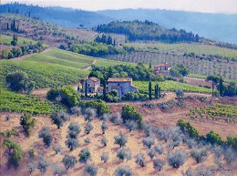 Chianti Classico by June Carey Image is watermarked for copyright protection and is not present on the actual art work.
