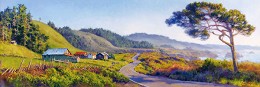 Pacific Coast Highway by June Carey Image is watermarked for copyright protection and is not present on the actual art work.