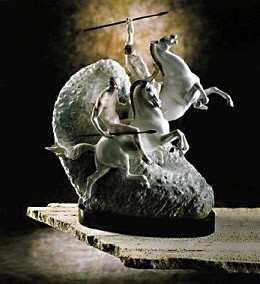 Mounted Warriors by Lladro Image is watermarked for copyright protection and is not present on the actual art work.