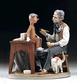 The Puppet Painter by Lladro Image is watermarked for copyright protection and is not present on the actual art work.