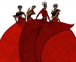 Sisters In Motion Printers Proof Color Remarque by Charles Bibbs Image is watermarked for copyright protection and is not present on the actual art work.