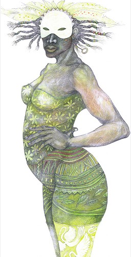 Masquerade Hand Enhanced Giclee by Charles Bibbs Image is watermarked for copyright protection and is not present on the actual art work.