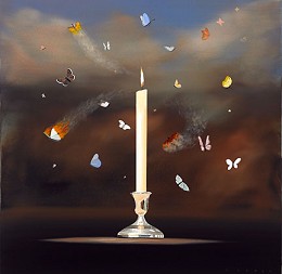 Like Moths To A Flame by Robert Deyber Image is watermarked for copyright protection and is not present on the actual art work.