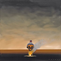 The Hot Seat by Robert Deyber Image is watermarked for copyright protection and is not present on the actual art work.