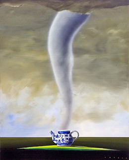 Tempest In A Teapot by Robert Deyber Image is watermarked for copyright protection and is not present on the actual art work.
