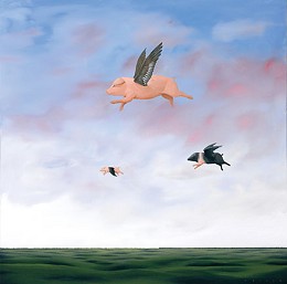 When Pigs Fly by Robert Deyber Image is watermarked for copyright protection and is not present on the actual art work.